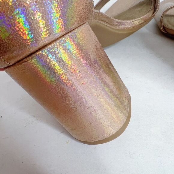NWOT Old Navy Rose Gold Metallic Block Heel Sandals Pumps Size 9.5 - Picture 9 of 11